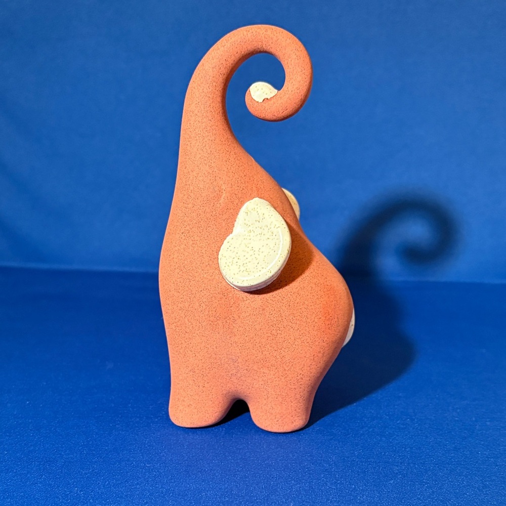 Whimsical Orange Elephant Decor- Ceramic Menagerie Series- Eleanor
